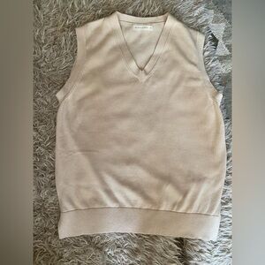 Micaela Greg Pima Cotton Oversized Sweater vest in cream